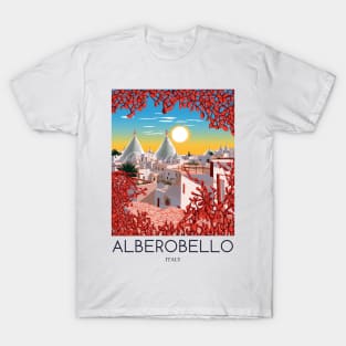 A Pop Art Travel Print of Alberobello - Italy T-Shirt